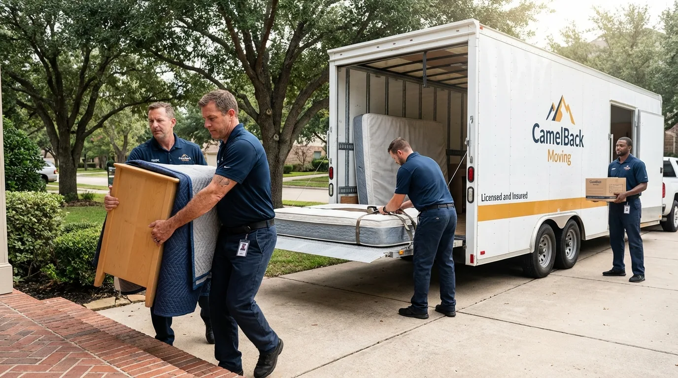 Crew loading residential truck for cross-state move from Lindon, UT